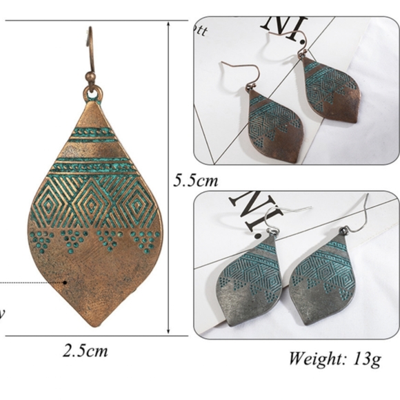 Boho Southwestern Drop Earrings - Picture 6 of 8